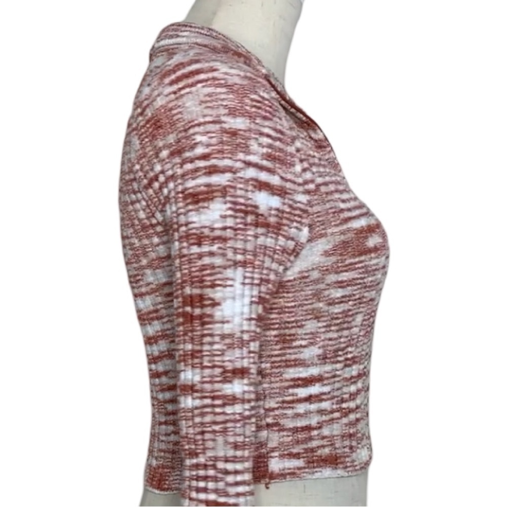 Urban Outfitters Ty Chenille Space Dye Half-Zip Crop Top Size S - Picture 8 of 17